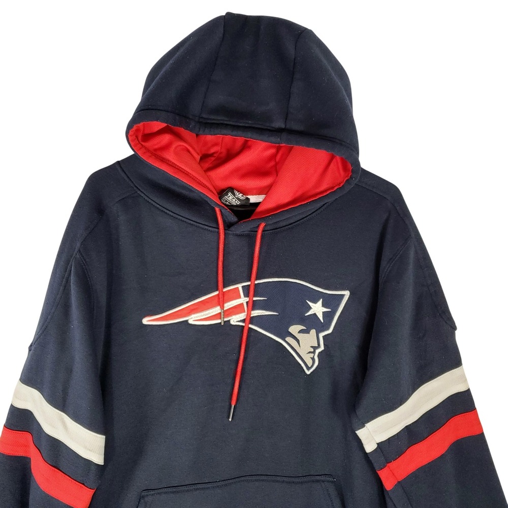 NFL Team Apparel New England Patriots Hoodie Navy Blue Mens Large Sweatshirt